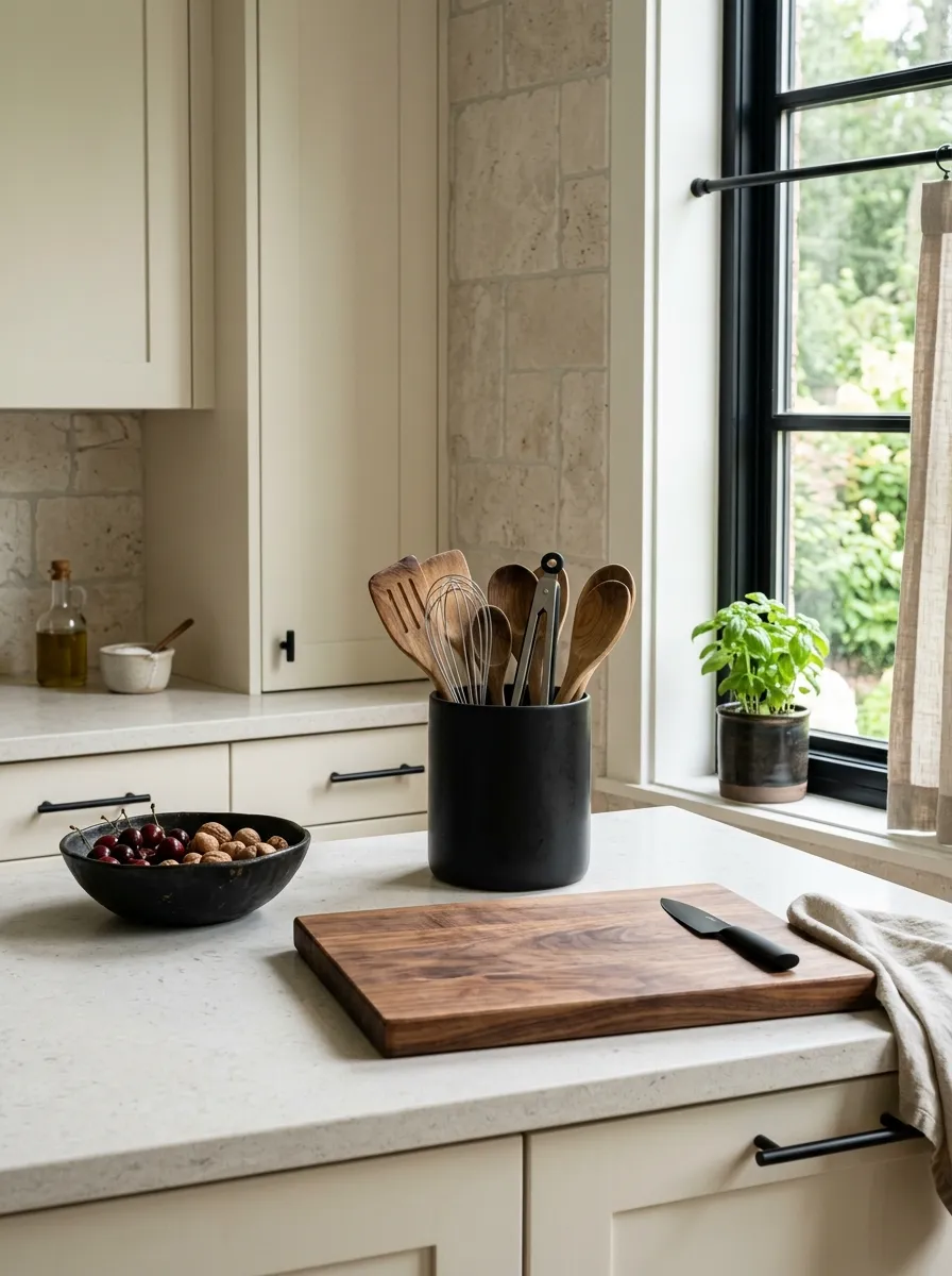Black and Wood Contrast