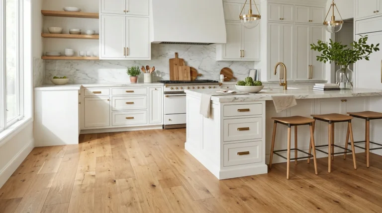 Flooring Ideas for White Kitchen Cabinets
