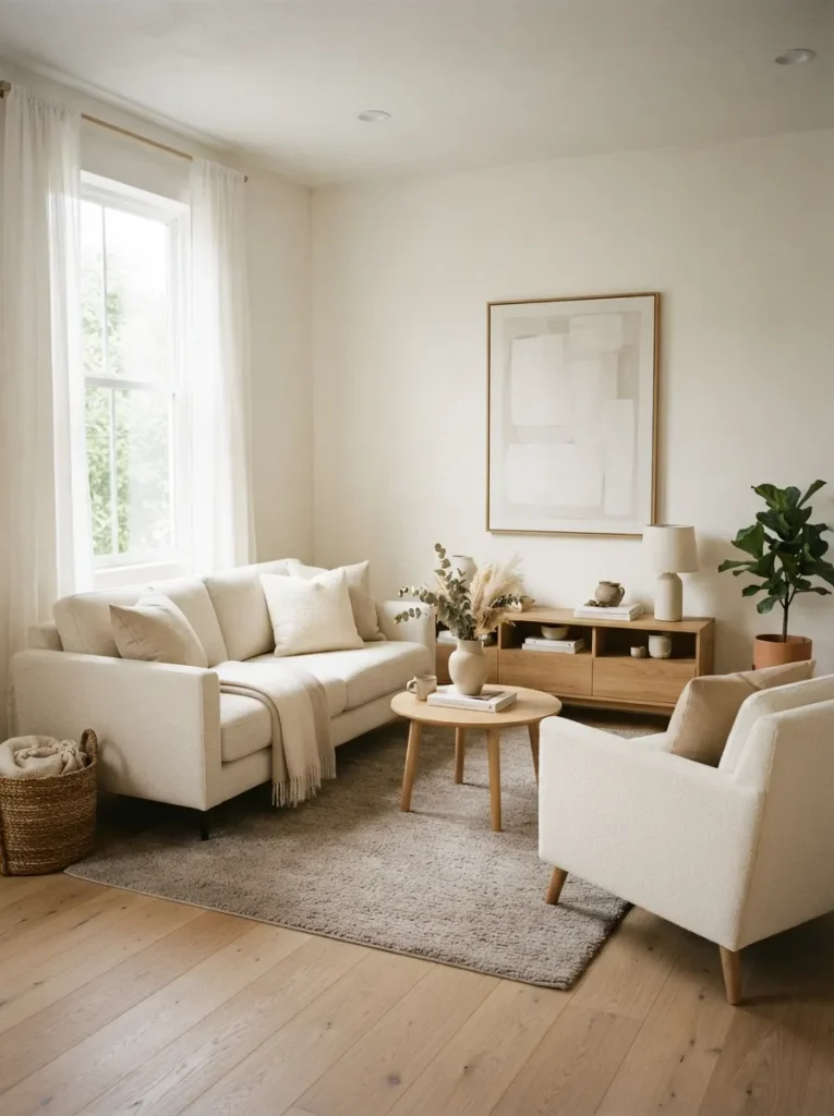 26 Very Small Living Room Ideas for a Spacious Feel 19 Monochrome Upholstery