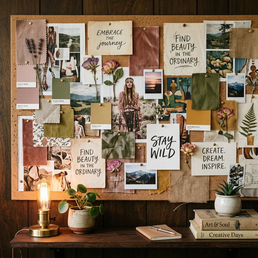 28 College Cork Board Ideas to Boost Campus Style Fast 5 Mood Board Collage
