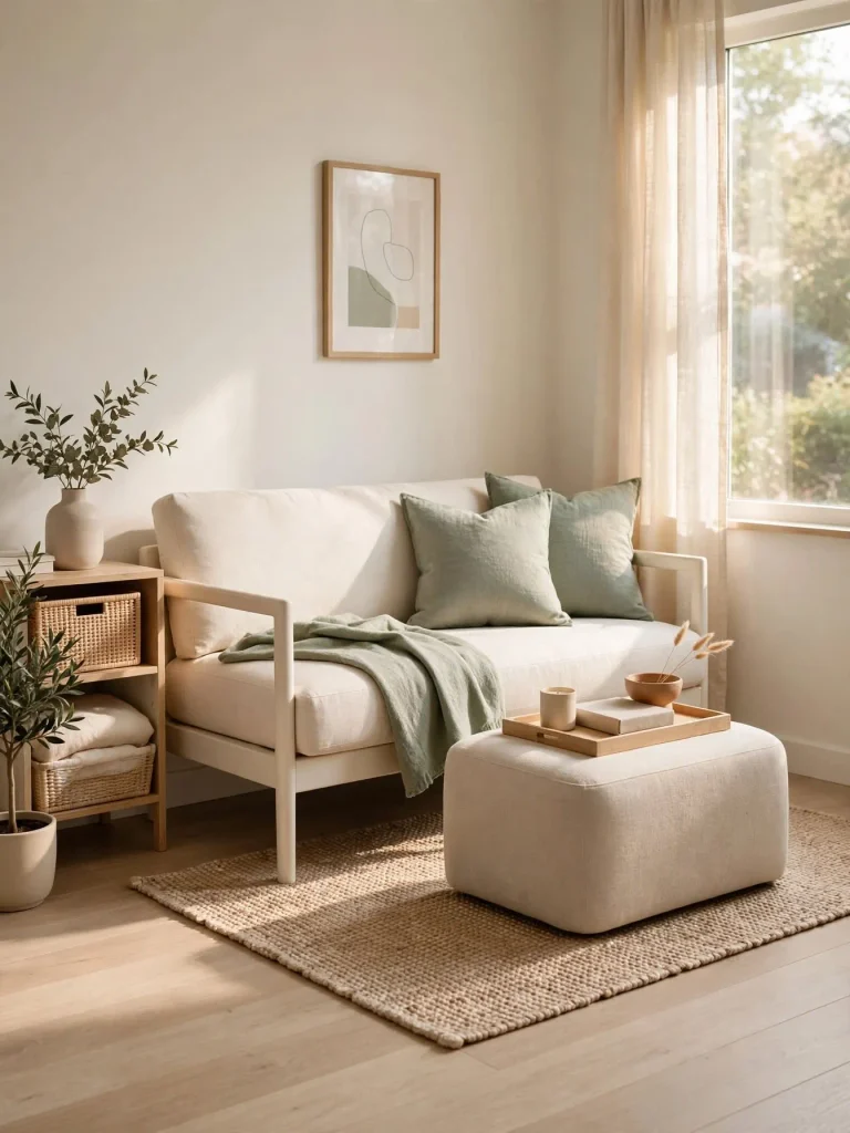 26 Very Small Living Room Ideas for a Spacious Feel 9 Multi Use Ottoman