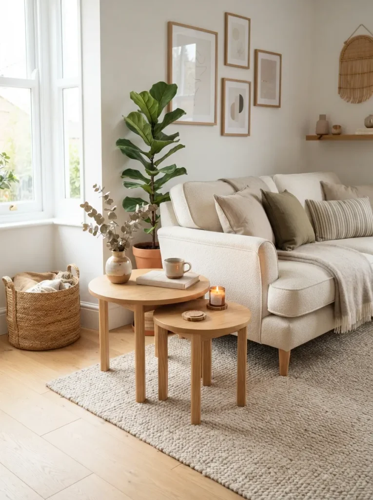 26 Very Small Living Room Ideas for a Spacious Feel 17 Nesting Side Tables