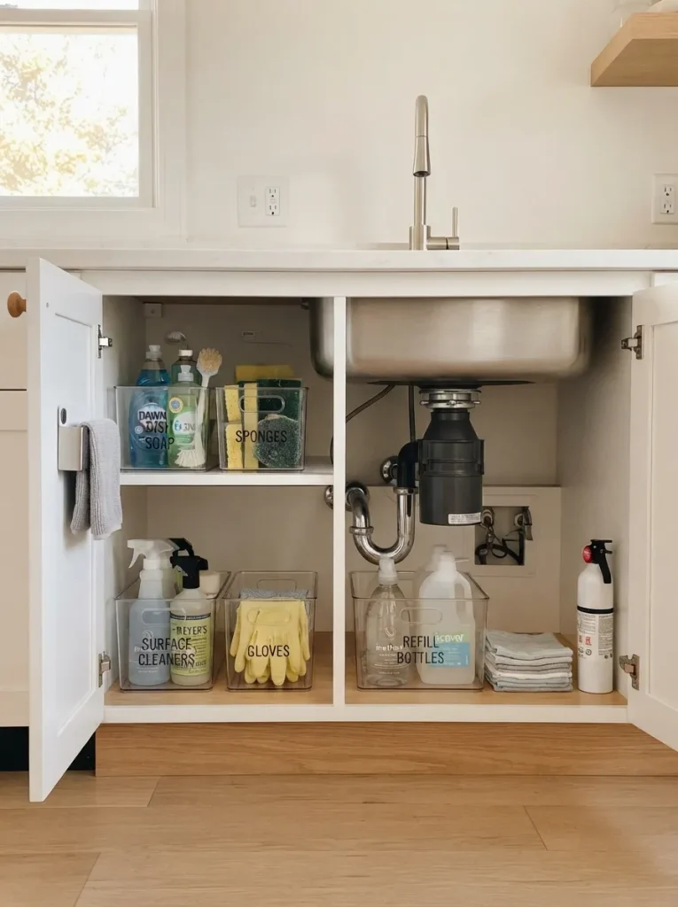 27 Under Kitchen Sink Organization Ideas to Save Space 19 Cleaning Supply Zones