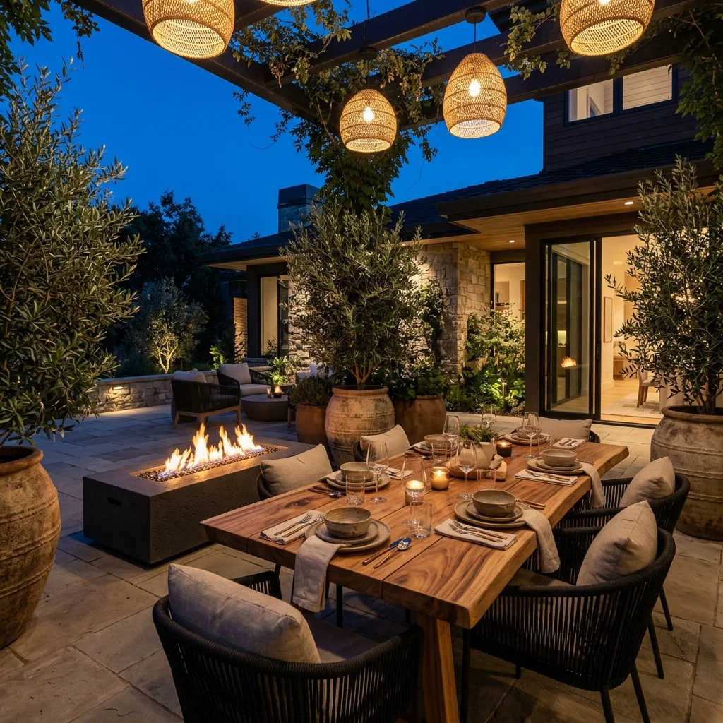 Fire Pit Dining Area