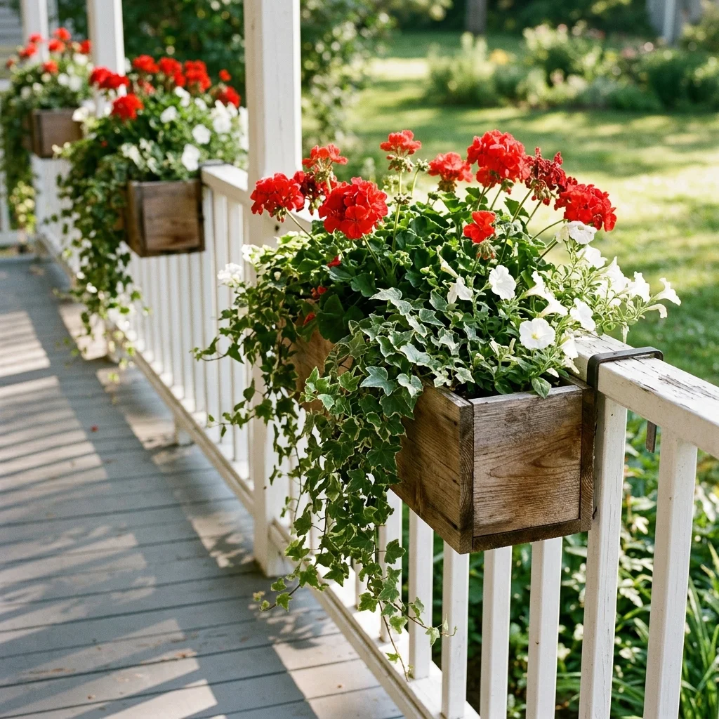 29 Covered Porch Ideas for a Warm, Welcoming Retreat 24 Railing Planter Boxes