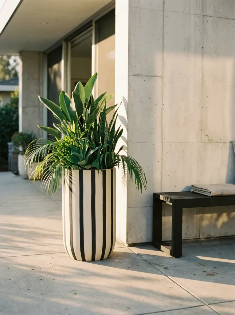 Striped Planter Contrast