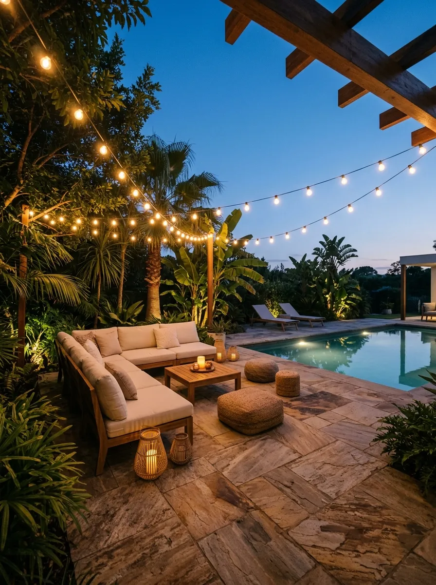Poolside Border Lights