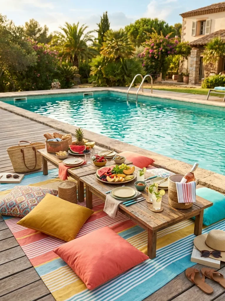 Poolside Picnic Tables