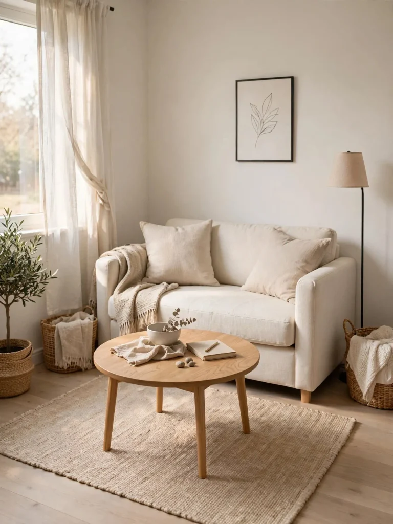 26 Very Small Living Room Ideas for a Spacious Feel 7 Round Coffee Table