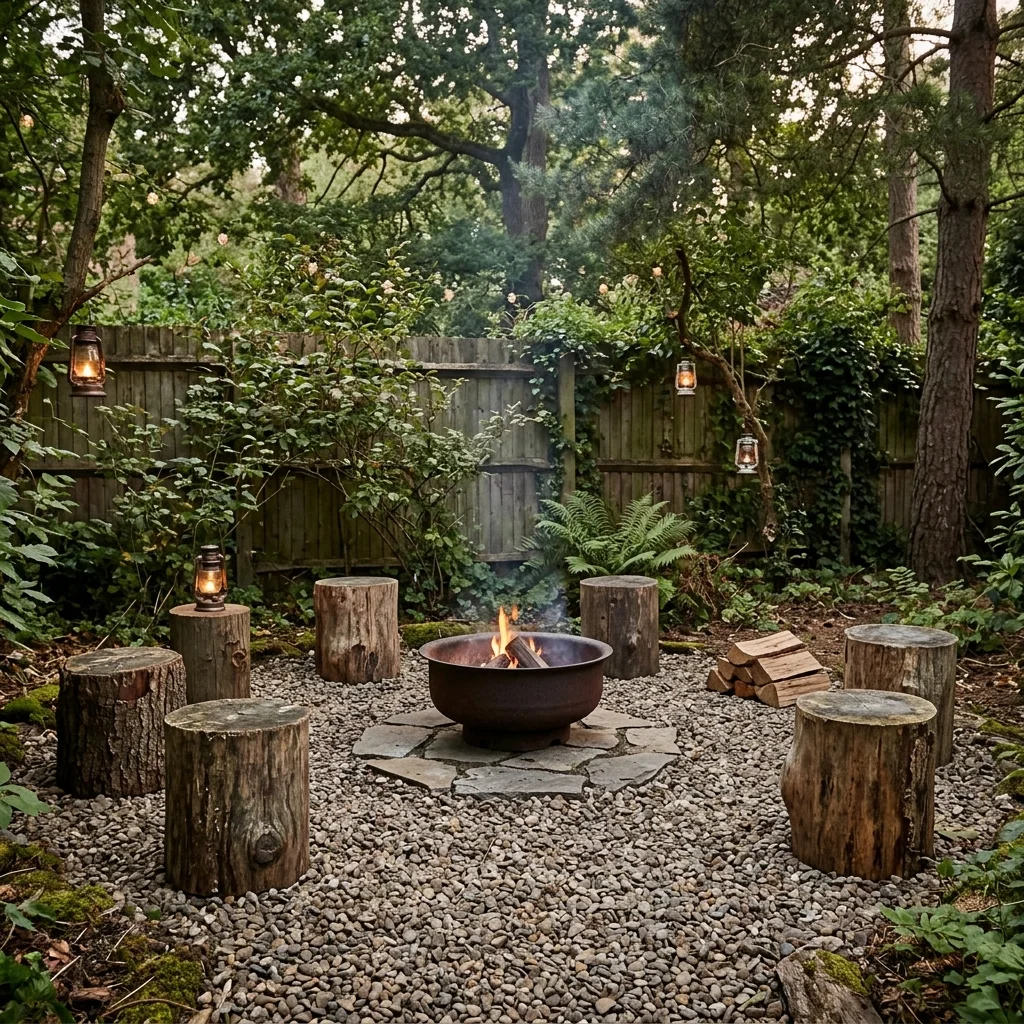 29 DIY Small Backyard Fire Pit Ideas Made So Simple 18 Rustic Gravel and Log Seating