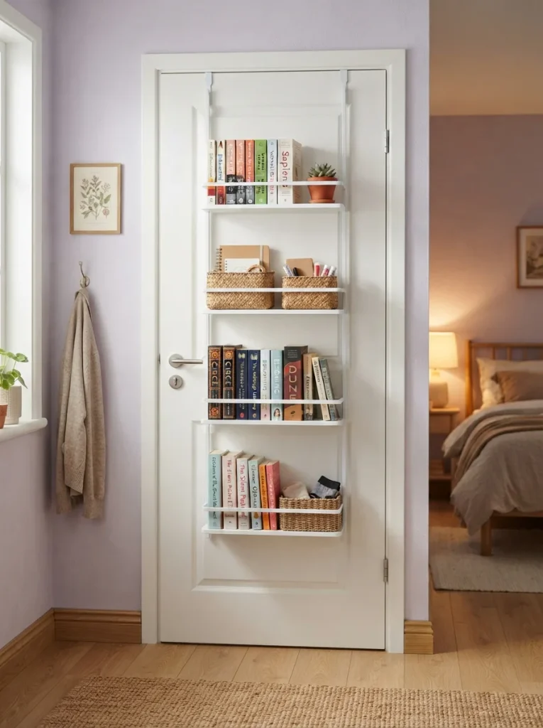 26 Bookshelf Ideas That Make Any Room Feel Polished 9 Over the Door Shelving