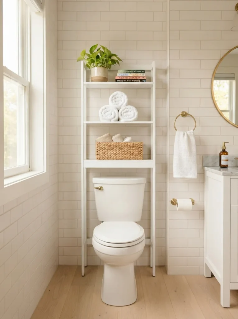 26 Bookshelf Ideas That Make Any Room Feel Polished 25 Over Toilet Shelf