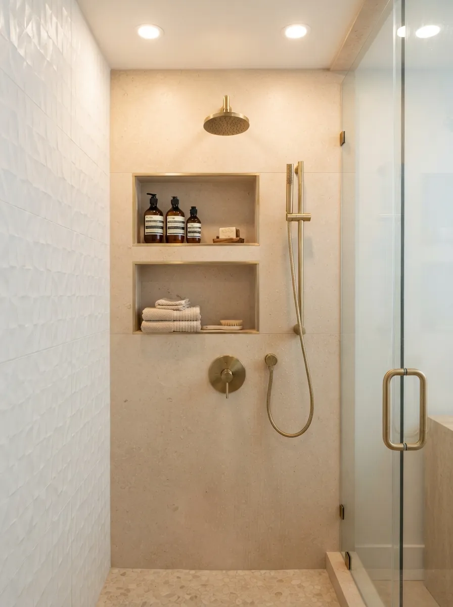 26 Small Bathroom Organization Ideas That Save Space 13 Shower Wall Niches