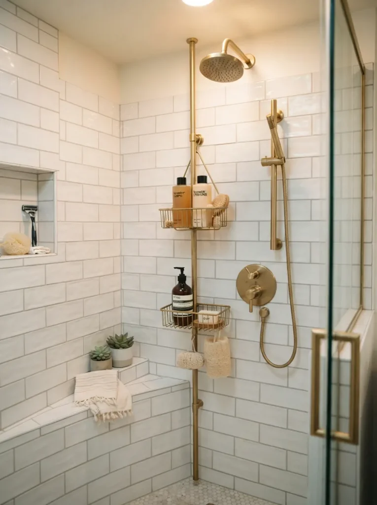 26 Small Bathroom Organization Ideas That Save Space 15 Hanging Shower Baskets