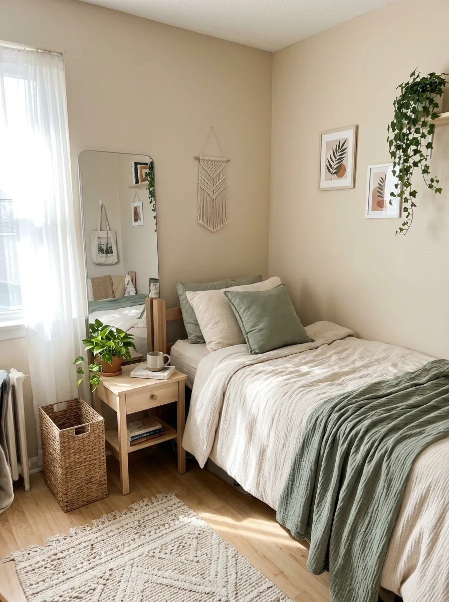 26 Dorm Room Decor Ideas for a Fresh, Personal Look 8 Mirror Wall Accent