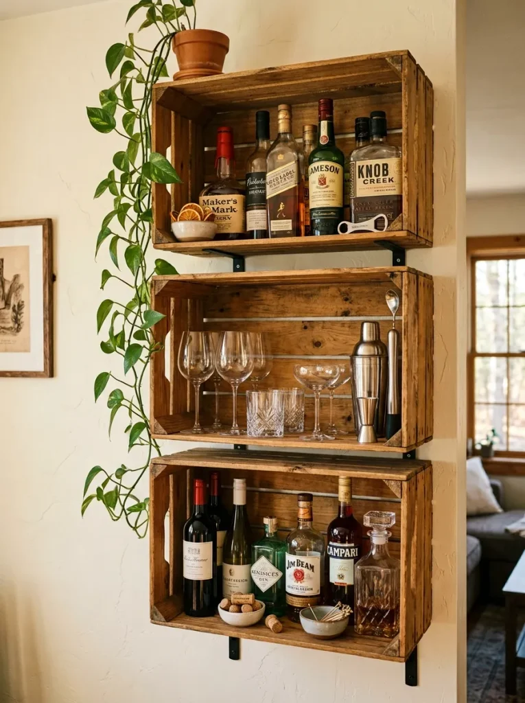 27 DIY Bar Shelf Ideas to Create Wow-Worthy Styles 13 Wall Mounted Cabinet
