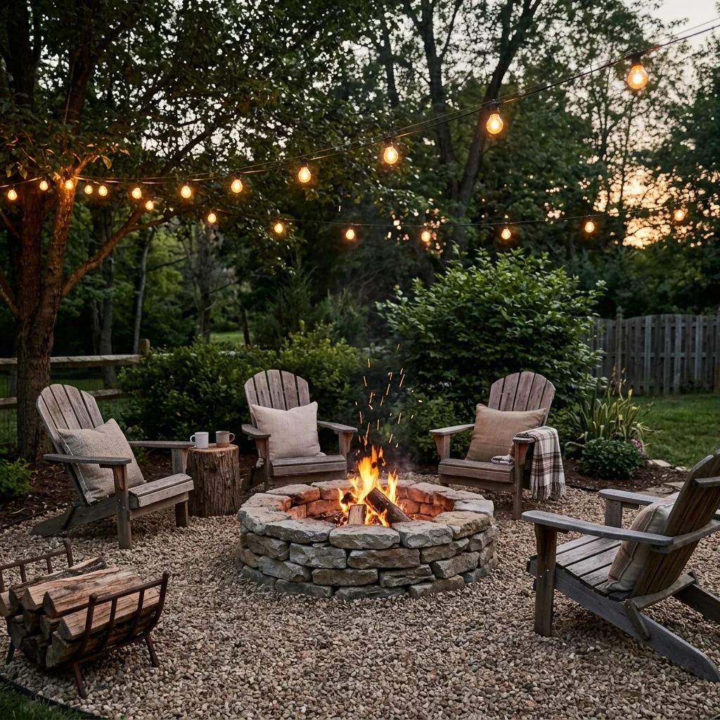 Rustic Stone Fire Pit