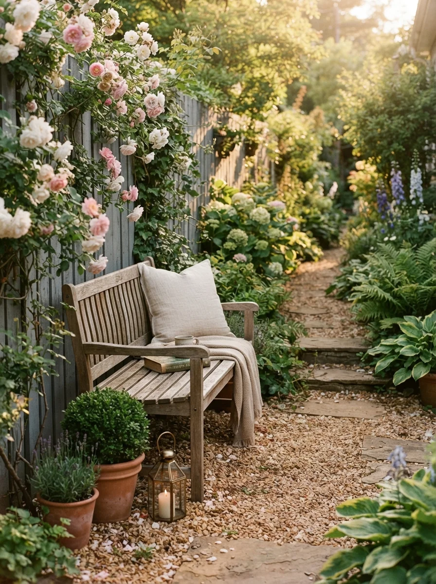 26 Side of House Landscaping Ideas You'll Truly Adore 12 Cozy Bench Nook