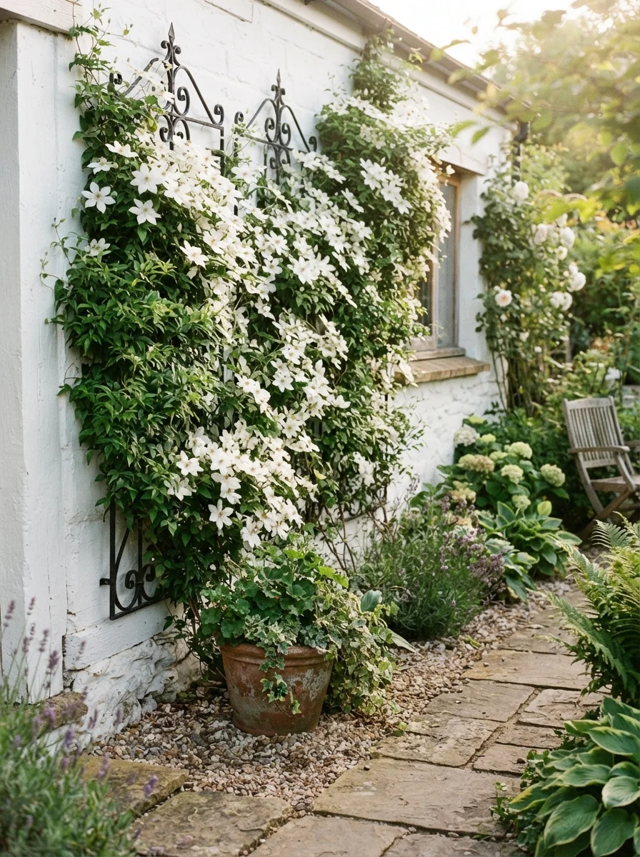 26 Side of House Landscaping Ideas You'll Truly Adore 5 Trellis Climbing Vines