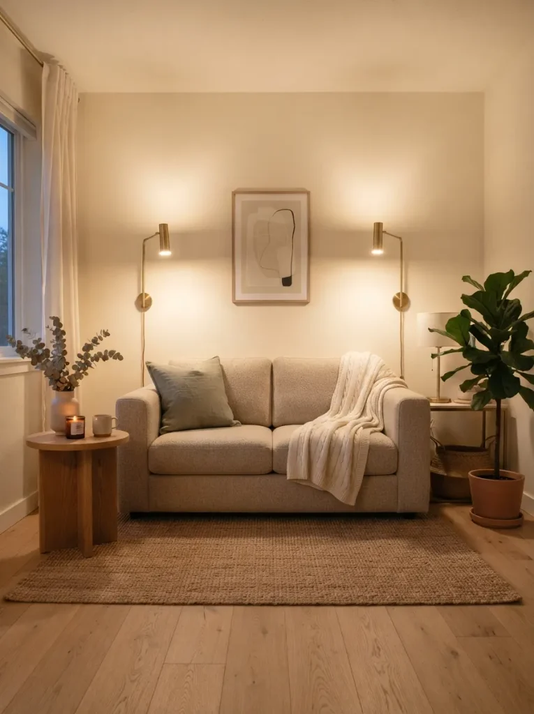 26 Very Small Living Room Ideas for a Spacious Feel 12 Wall Sconces