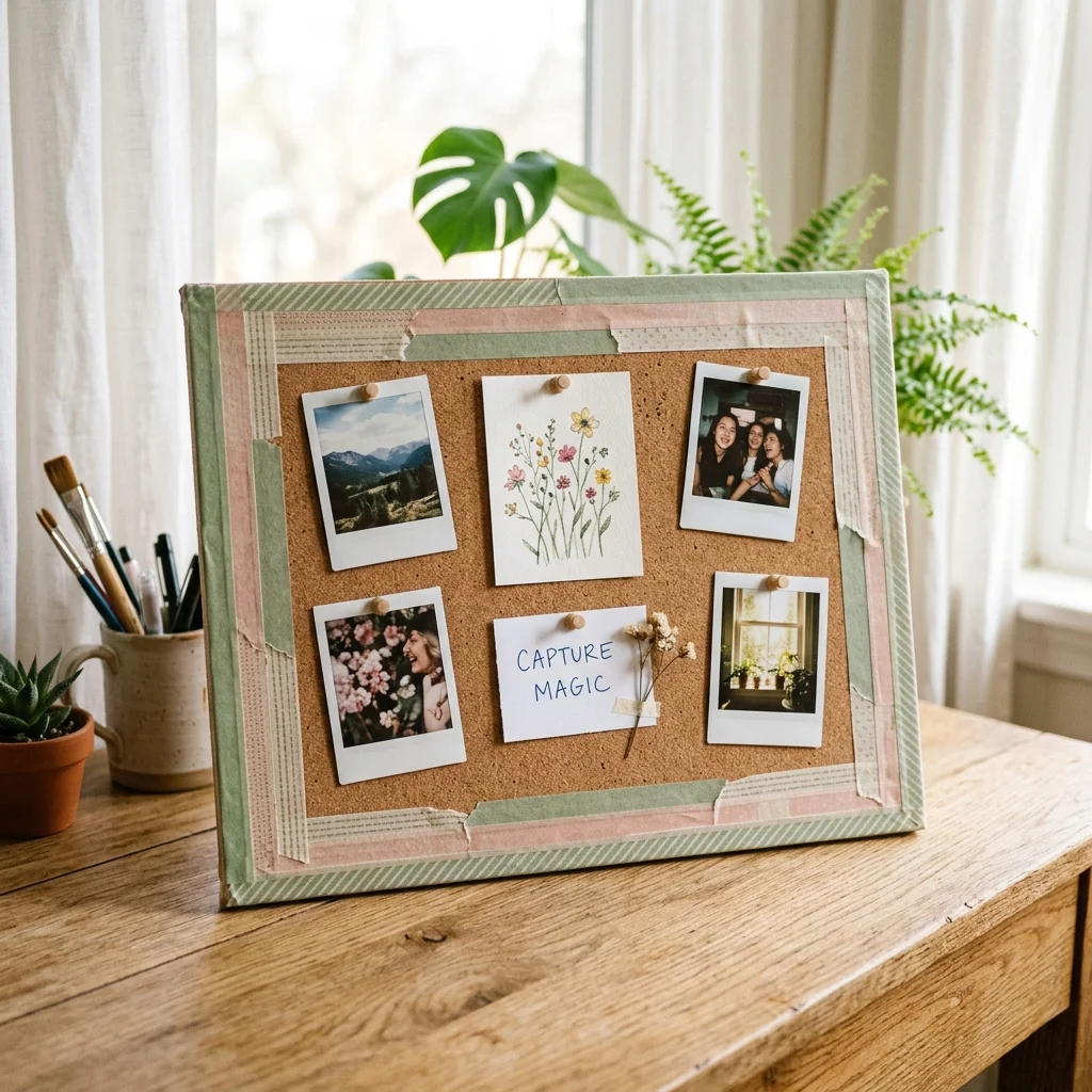 28 College Cork Board Ideas to Boost Campus Style Fast 4 Washi Tape Frame