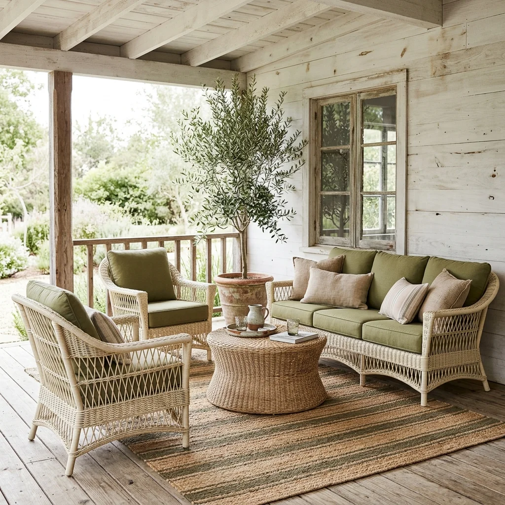 29 Covered Porch Ideas for a Warm, Welcoming Retreat 11 Wicker Seating Set