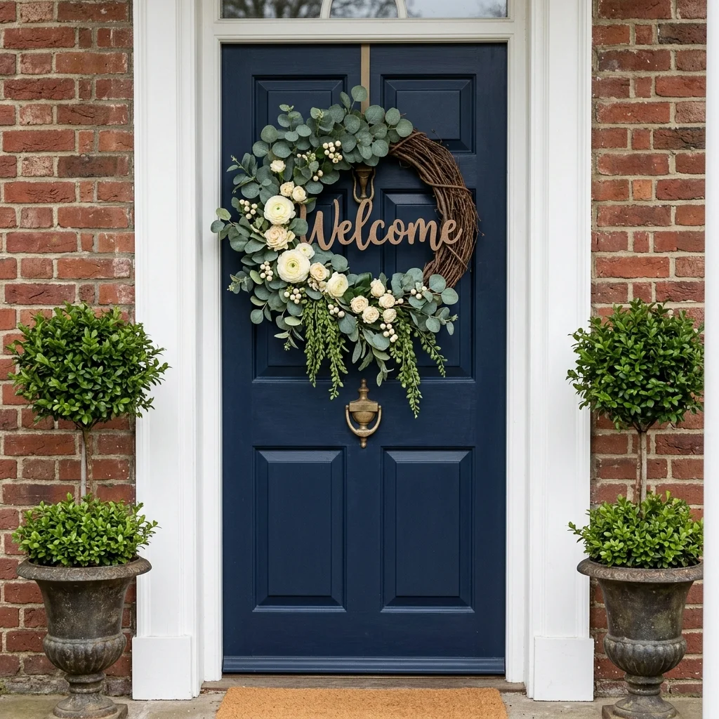 29 Covered Porch Ideas for a Warm, Welcoming Retreat 18 Welcome Door Wreath